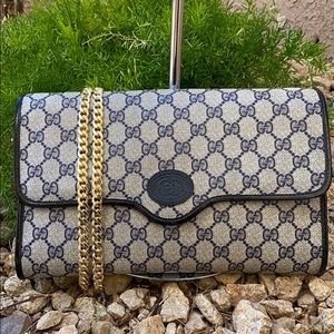 Gucci Beige and Black Crossbody Bag Vintage